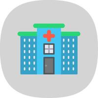 hôpital plat courbe icône conception vecteur