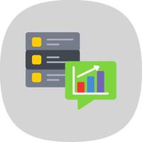 Les données analytique plat courbe icône conception vecteur