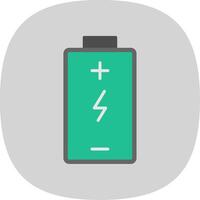 batterie accusé plat courbe icône conception vecteur