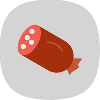 salami plat courbe icône conception vecteur