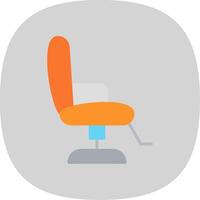 coiffeur chaise plat courbe icône conception vecteur