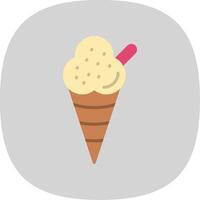 crème glacée plat courbe icône conception vecteur