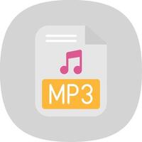 mp3 plat courbe icône conception vecteur