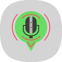 microphone plat courbe icône conception vecteur