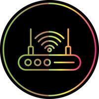 Wifi routeur ligne pente dû Couleur icône conception vecteur