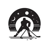 la glace le hockey joueur silhouettes icône logo illustration vecteur
