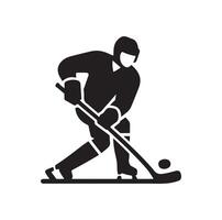 la glace le hockey joueur silhouettes icône logo illustration vecteur