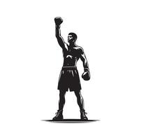 une boxeur supporter avec pose silhouette illustration vecteur