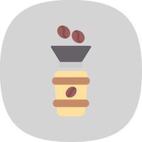 café filtre plat courbe icône conception vecteur