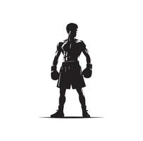 une boxeur supporter avec pose silhouette illustration vecteur