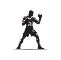 une boxeur supporter avec pose silhouette illustration vecteur