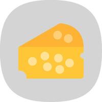 fromage plat courbe icône conception vecteur
