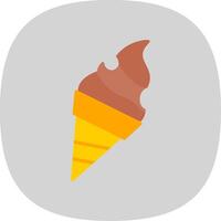 la glace crème plat courbe icône conception vecteur