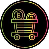 bitcoin chariot ligne pente dû Couleur icône conception vecteur