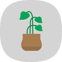 caoutchouc plante plat courbe icône conception vecteur