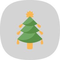 Noël arbre plat courbe icône conception vecteur