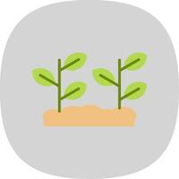 les plantes plat courbe icône conception vecteur