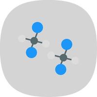 molécules plat courbe icône conception vecteur