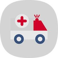 ambulance plat courbe icône conception vecteur