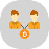 bitcoin commerce plat courbe icône conception vecteur