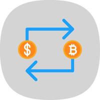 bitcoin échange plat courbe icône conception vecteur