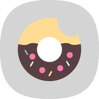 Donut plat courbe icône conception vecteur