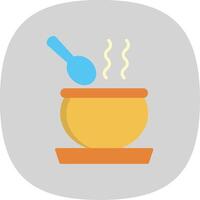 soupe plat courbe icône conception vecteur