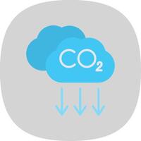 CO2 plat courbe icône conception vecteur