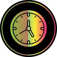 l'horloge glyphe dû Couleur icône conception vecteur