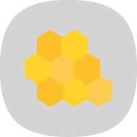 abeille ruche plat courbe icône conception vecteur