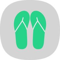des sandales plat courbe icône conception vecteur