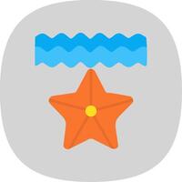 étoile de mer plat courbe icône conception vecteur