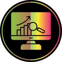 Les données une analyse glyphe dû Couleur icône conception vecteur