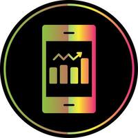 bar analytique glyphe dû Couleur icône conception vecteur