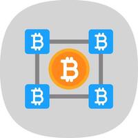 bitcoin blocs plat courbe icône conception vecteur