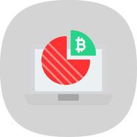 bitcoin graphique plat courbe icône conception vecteur