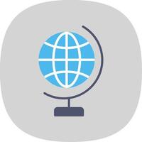 global monde plat courbe icône conception vecteur