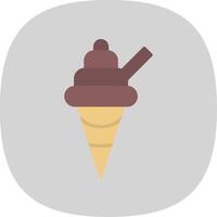 la glace crème plat courbe icône conception vecteur