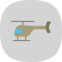 hélicoptère plat courbe icône conception vecteur