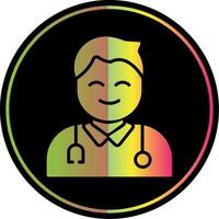 Masculin médecin glyphe dû Couleur icône conception vecteur