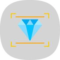 diamant plat courbe icône conception vecteur
