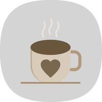 café plat courbe icône conception vecteur