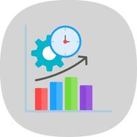 productivité plat courbe icône conception vecteur