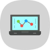 Les données rapport plat courbe icône conception vecteur