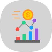 investissement plat courbe icône conception vecteur