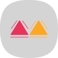 Triangles plat courbe icône conception vecteur
