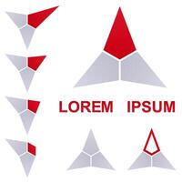 rouge et gris Triangle logo ensemble vecteur