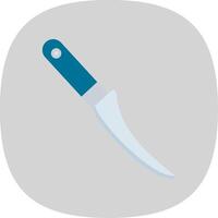désossage couteau plat courbe icône conception vecteur