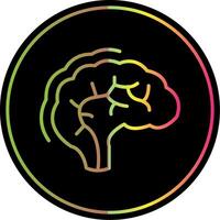 Humain cerveau ligne pente dû Couleur icône conception vecteur