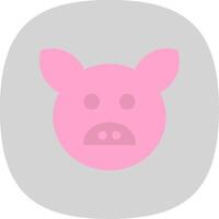 porc plat courbe icône conception vecteur